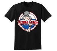 Bubba Gump Shrimp Forrest Gump Men Black Cotton T-Shirt Print tee Shirts S Unisex 100% Cotton Short-Sleeve T-Shirts Black XXXL