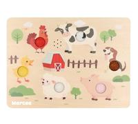 Bubblat Kids Panel Sensorial de Madera y Textil | Juguete Sensorial para Bebés y Niños | Estimula el Tacto, la Audición y la Coordinación | Juguete Educativo desde 18 Meses | Edición Granja