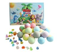 Bubble Bath Ball - 24 Pieces Animal Toy Salt Balls | Sea Salt Relaxing Soak | 12.99x7.68x1.89 Inches Bath Salts With Animal Toys For Kids Boys Girls Spa Home Tub Travel Hotel