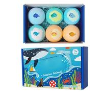 Bubble Bath Ball, 6 Pieces Relaxing Body Cleanser, Bubble Baths Fizzy Ball With Animal Toys, Batth Bomb Set Foaming Colorful Bath Bombs Hidrating Spa Relaxation Gift for Kids Boys Girls Spa Home