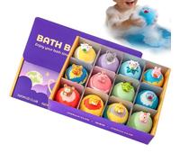 Bubble Bath Balls - 12 Pieces Fragrance Cleansing Bath Salt Balls | Foaming Bombs with Surprise Toys, Skin Friendly Formula for Girls, Women, Mom, Grandma, Travel, Relaxing Spa Gift Set