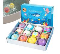 Bubble Bath Balls | 12 Pieces Sea Animal Design Bubble Body Cleanser | Bath Balls For Kids | For Kids Relaxation Self Care Home Travel Bathroom