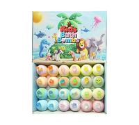 Bubble Bath Balls - 24 Pack Quick Dissolve Bath Bombs with Surprise Toys | Natural Organic Shea Butter Foaming Skin Nourishing Set for Kids Adults Birthday Gift