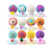 Bubble Bath Balls For Kids - 12PCS Colorful Fizzy Bath Bombs With Surprise Toys Inside Natural Moisturizing Spa Bubble Balls Fun Set For Boys Girls Birthday Parties