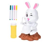 Bubble Blower Machine - 17cm Kids Bubble Machines, Leak-Proof Bunny Design Blower, DIY Painting Bubbles Machine for Partie Children Girl Outdoor Activities Birthday Wedding Party Favors Easter