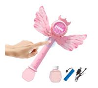 Bubble Blower Wand - Cute Rechargeable with Music - Light Up Princess Bubble Wand - for Boys Girls 3-8 Years Old Playground Backyard Party Masquerade Travel