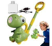 Bubble Blowing Push Toy, Bubble Lawn Mower - Light Up Blower Maker | 10 Hoyos, Juguetes para el Patio Trasero de los Dinosaurios, Entretenimiento al Aire Libre para niños