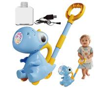 Bubble Blowing Push Toy, Bubble Lawn Mower | Soplador Fabricante de Burbujas con luz LED,10 Hoyos, Juguete de Empuje de Dinosaurio para Patio Trasero de jardín, diversión al Aire Libre