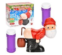 Bubble Blowing Santa - Santa Bubble Blower Machine - Naughty Gnomes Automatic Bubble Blowing Machine with Flash Lights & Music for Outdoor & Indoor Activity