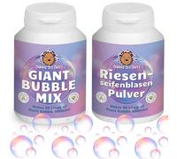 Bubble Brothers Polvo de burbujas gigantes de jabón - 2 x 160 g para 80 l líquido de burbujas - para juego de burbujas XXL y barra de burbujas - polvo de burbujas