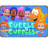 Bubble Guppies Iron On Transfer #2 - Póster retro de metal vintage de 30,5 x 20,3 cm, decoración de pared para bar, club de música, cueva