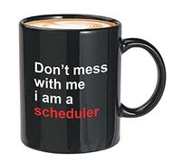 Bubble Hugs Scheduler - Taza de café con texto en inglés "DonÆt Mess With - Para la ocupación del secretario administrativo, lista divertida, 325 ml, color negro
