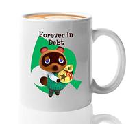 Bubble Hugs Taza de café con diseño de animales Tom Nook Crossing (325 ml), color blanco