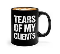 Bubble Hugs Taza de café de entrenador personal de 325 ml, color negro, lágrimas de mis clientes, instructor de fitness, entrenador de entrenamiento, amante del ejercicio, amante del cardio,