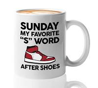 Bubble Hugs Taza de café para amantes de los zapatos, 325 ml, color blanco, Sunday My Favorite - Zapatillas de deporte para coleccionistas adictos al calzado deportivo, casual, patinaje, cultura pop,