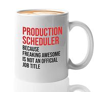 Bubble Hugs Taza de café Scheduler - Programador de producción Porque - para secretario administrativo ocupación significativa trabajador 325 ml blanco