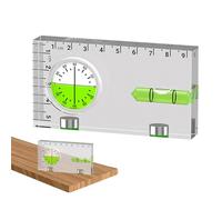 Bubble Level Acrylic Ruler - Multifunctional Pocket for Layout Framing Construction | Transparent Spirit with Measuring Tool, Level Gauge for Furniture Cabinetry Workshop, 3.74x1.97x0.51inch