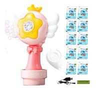 Bubble Machine - 14 x 23 cm Battery-Operated Bubble Makers | Swinging Light Car With LEDs Rechargeable Foam Sprinkler For Car Bath Festival Pool Lawn Birthday Garden Christmas Sensory Play Wedding
