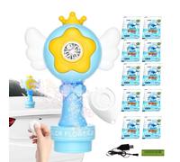 Bubble Machine - 14x23cm Battery-Operated Bubble Makers | Swinging Light Car with Leds Rechargeable Foam Sprinkler For Car Bath Festival Pool Lawn Birthday Garden Christmas Sensory Play Wedding