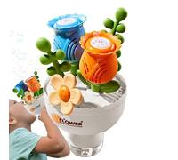 Bubble Machine - Bubble | Bubbles Machine | Flower Bouquet Bubbles Maker Interactive Toys | Juego de pilas con solución e iluminación colorida, juegos para el patio para bodas