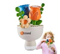 Bubble Machine, Children Toy, 5.31x5.31x9.06 Inches Flower Bouquet Design & Lighting Effects, Battery Operated Interactive for Backyard Play, Outdoor, Yard Games to Kids and Youth