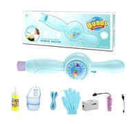 Bubble Machine - Elastic Bubbles Wand, Interactive Light Up Toy, Atomiser Kit + 2 Safety Gloves, Durable Synthetic Polymer Craft - For Birthday Events & Garden Fun