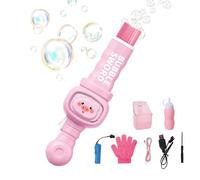 Bubble Machine - Elastic Fog Wand Toy, Light Up Music Blowing Maker with Colorful LED Effects, Automatic Continuous Bubble Stream, Ideal for Boys Girls Party Birthday Home Outdoor Indoor Summer Beach