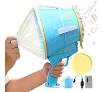 Bubble Machine - Handheld Foam Orb Generator for Kids Outdoor Play Celebration Joy | ABS Flexible LED Illumination System Automatic Orb Output Battery Operated Portable Party Garden Beach Picnic