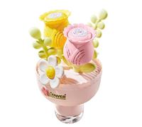 Bubble Machine Kids, Flower Bouquet, Bubble Maker Toy, 5.31x5.31x9.06 Inches, Battery Operated Play Set with Solution, Colorful Lights, Interactive Backyard Game for Outdoor Yard