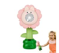 Bubble Machine Kids, Rechargeable Flower Bubbles Blower, 28cm/11.02in 15.5cm/6.10inches Colorful Lights Interactive Toy for Indoor Outdoor Backyard Games and Parties USB Charging