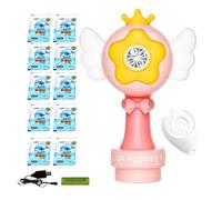 Bubble Maker for Kids, Fun Bubble Blowing Machine with LED Lights, ABS Rechargeable Foam Sprinkler for Car, Bath, Festival, Pool, Lawn, Birthday, Garden, Christmas, Sensory Play, and Weddings, 14x23cm