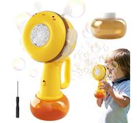 Bubble Maker, Handheld Battery Operated Bubble Toy 5.51x4.33x9.25 Inches, Built-In LED Light Show, Easy Grip Fun Machine, for Lawn Backyard Family Party Outdoor Activities