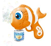 Bubble Maker Machine, Fun Fish Bubble Blower with Lights and Sounds, Smooth 16-Hole Portable Soap Dispenser for Backyard Bath Kids Birthday Parties Girls Boys New Year Joy 7.28x3.15x7.87in