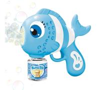 Bubble Maker Machine, Fun Fish Bubble Blower with Lights and Sounds, Smooth 16-Hole Portable Soap Dispenser for Backyard Bath Kids Birthday Parties Girls Boys New Year Joy 7.28x3.15x7.87in