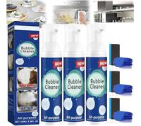 Bubble Power Cleaner, 2025 New Cleaner Foam Spray, All Purpose Rinse Cleaning Foam, Powerful Stain Removal Kit, Stubborn Grease & Grime Remover, Multifunctional Spray for Kitchen (3)