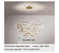 Bubble Round Art Lamp Chandelier Mounted Fixture for Living Dining Room Hallway (Color : Three Layers of dimmable Light)