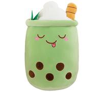 Bubble Tea Almohadas de Peluche, Lindo Boba Peluches Juguetes Suaves Gigante Boba Snimal Almohada de Peluche para los Amantes de Boba (35cm, Green)