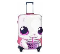 Bubble Tea Bunny - Funda elástica para equipaje de viaje, protector de maleta, funda de equipaje con estampado antiarañazos, Black, L