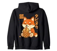 Bubble Tea Fox Boba Kawaii Tapioka Anime Cute Sudadera con Capucha