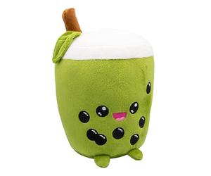 Bubble Tea - Peluche de 22 cm de Alto, Color Verde, con Cara Kawaii, Suave, 100% poliéster