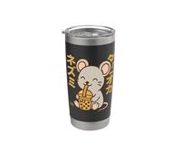 Bubble Tea Ratones Boba Kawaii Tapioka Anime Cute Vaso térmico de acero inoxidable de doble pared