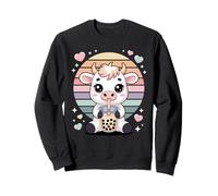 Bubble Tea Vaca Kawaii Amor Té De Boba Pastel Sudadera