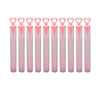 Bubble Wands Bubble Sticks Bubble Tube 10Pcs Pink Heart Shaped Transparent Durable Plastic Portable Bubble Sticks for Party Wedding Holiday Outdoor Activities
