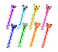 Bubble Wands, Kids Wands, 8pcs Small Butterfly Photo Props Classroom Prizes Easy to Use Colorful Designs Portable Size, Bath Toys for Kids, Birthday, Wedding, Graduation