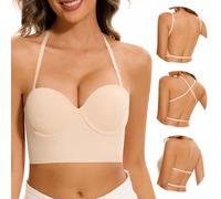 BUBBLEFOX Sujetadores de Espalda Baja para Mujer - Sujetador Balconette sin Costuras, Invisible y sin Espalda - Sujetadores Multiusos con Escote bajo