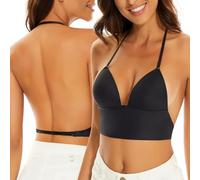 BUBBLEFOX Sujetadores de Espalda Baja para Mujer - Top Triangular sin Aros sin Costuras, Sujetador Invisible de Espalda Descubierta