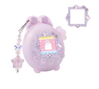 BUBBLELOGUS Bunny - Juego 4 en 1 para Tamagotchi Paradise: funda de silicona con purpurina fina, placa frontal brillante, tapa de flor y dije de estrella polarizada, regalo estético Kawaii Y2K para