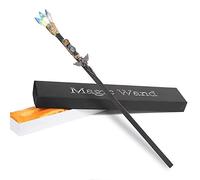 Bubbmi Varita mágica de bruja, mago, Halloween, Navidad, cosplay, accesorios de hechicero, colección de brujería, accesorios con caja de regalo (blanco 3)