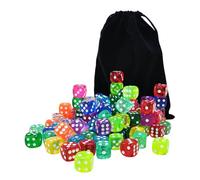 BUBEFSKD 100 Uds. Dados Punteados con Bolsa Seis Lados 14mm Coloridos Seis Lados para Juegos De Aula Accesorios Enseñanza Matemáticas Dados Esquina Redondeada