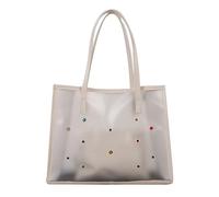 BUBEFSKD 2pcs/Set Bolso de hombro de PVC transparente para bolso de mujer para péndulo de playa y bolsa de compras, Blanco